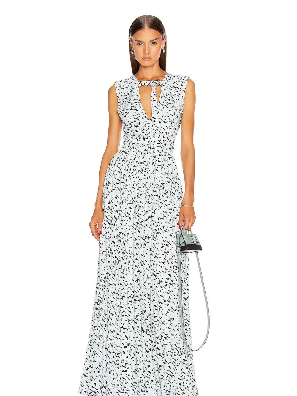 Proenza Schouler White Maxi Dress with Black Print